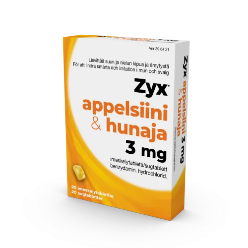 Appelsiini & hunaja 3 mg 20 imeskelytablettia