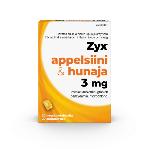 Appelsiini & hunaja 3 mg 20 imeskelytablettia