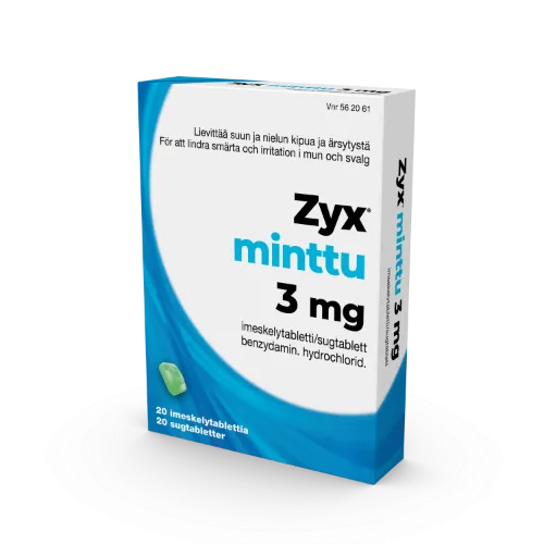 Minttu 3 mg 20 imeskelytablettia
