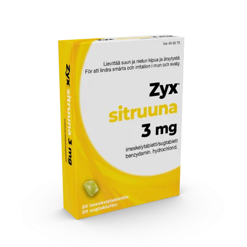 Sitruuna 3 mg 20 imeskelytablettia