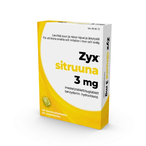 Sitruuna 3 mg 20 imeskelytablettia